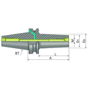 BT 40AD/B Aufn.f.Einschraubfräser, M16, A=152