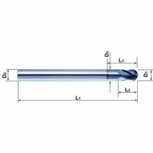 Kugelfräer D1=16, D2=16, L1=82, Typ 2844, Z=2Z=4