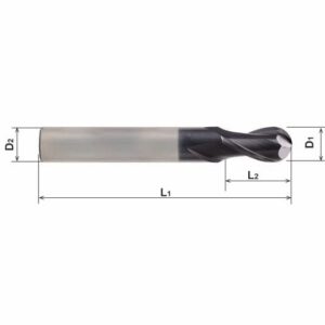 2842 Kugelfräser, D1=3, D2=6, L1=50, L2=4, Z=2