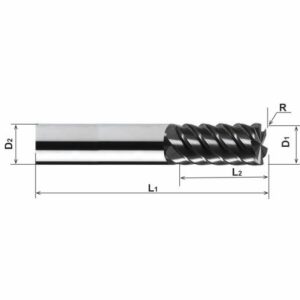 0835 Schlichtfräser R, D1=16, D2=16, L1=108, L2=32, R=0.5, Z=6