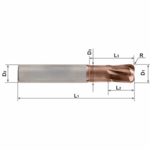 7655 Eckradiusfräser, D1=4, D2=6, L1=57, L2=5, R=1, Z=4