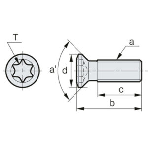 PTKA0408 Wendeplatten-Torxschraube, M4x0.7, L=8 (86°)