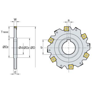 WFSPM100-T06 Scheibenfräser flach, D1=100, D2=32, b3=6, Tmax=24, Z=10