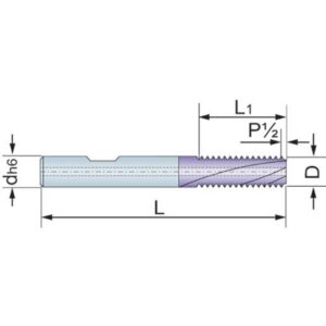 HM Gewindefräser M16x2, L1=85, L2=36, Z4 IK (168216)