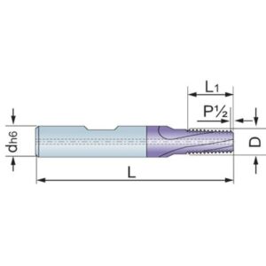 HM Gewindefräser NPT1/16, 27G/Z L1=70, L2=11.3, Z3 IK (170752)